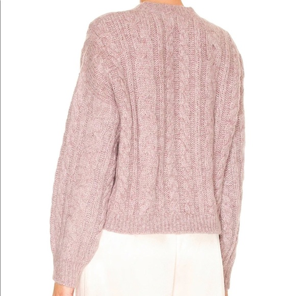 NWT Weekend Stories Alpaca Blend Antonia Cable Crew Neck Pullover in Blush Pink - Picture 3 of 10